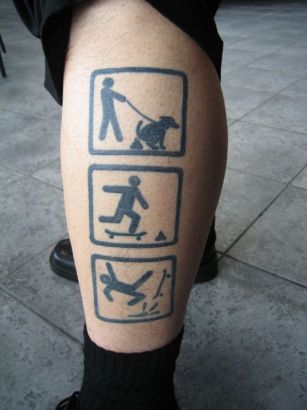 Cartoon Pics Tats On Leg